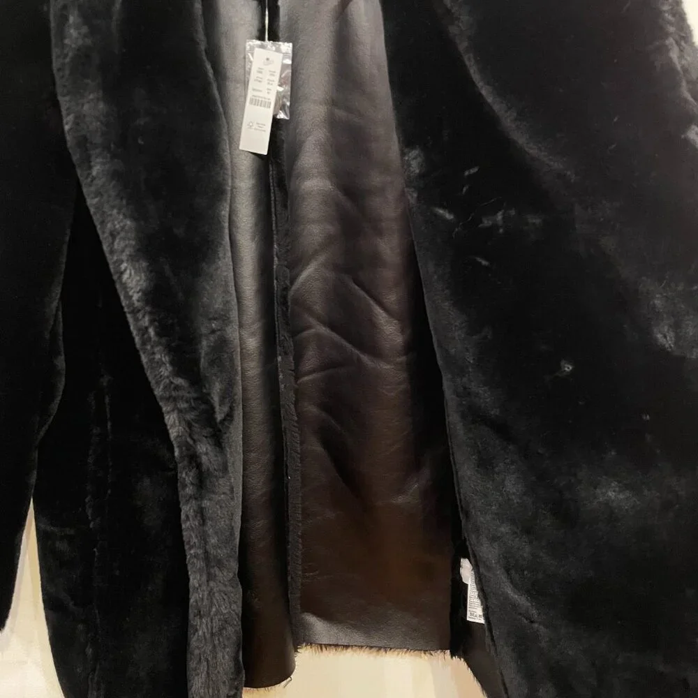 J. Crew Black Teddy Coat - Picture 5 of 8